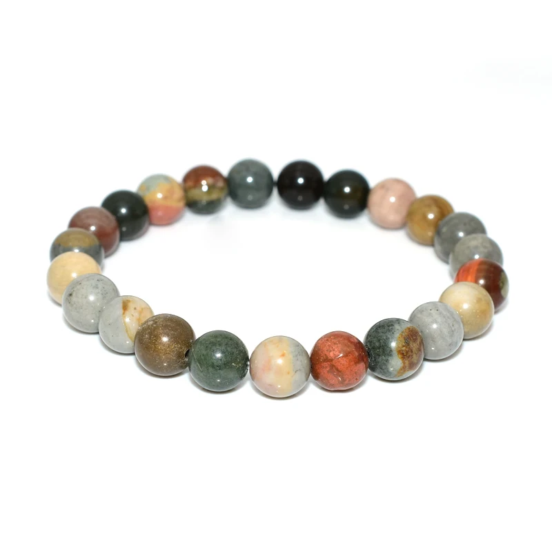 Trade Insurance 6/8/10mm High Grade Natural American Picture Jasper Bracelet