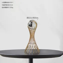 Nordic light luxury creative crystal ball decoration living room TV cabinet metal wine cabinet home decoration crafts