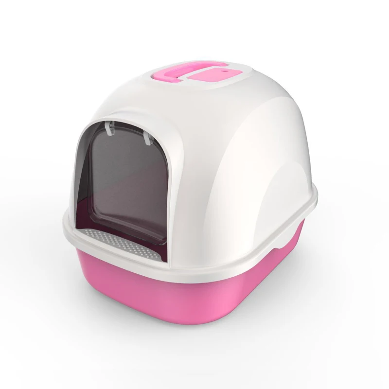 Пластиковый контейнер для чистки домашних животных, портативный закрытый туалет для кошек с лопаткой