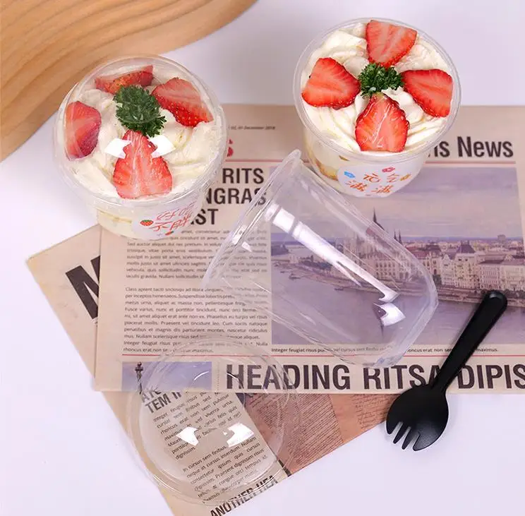 U-shaped Disposable Transparent Cup With Lid 260ml 360ml 500ml pp Material For Tea Milk Wine Tequila Soda Cake Drink