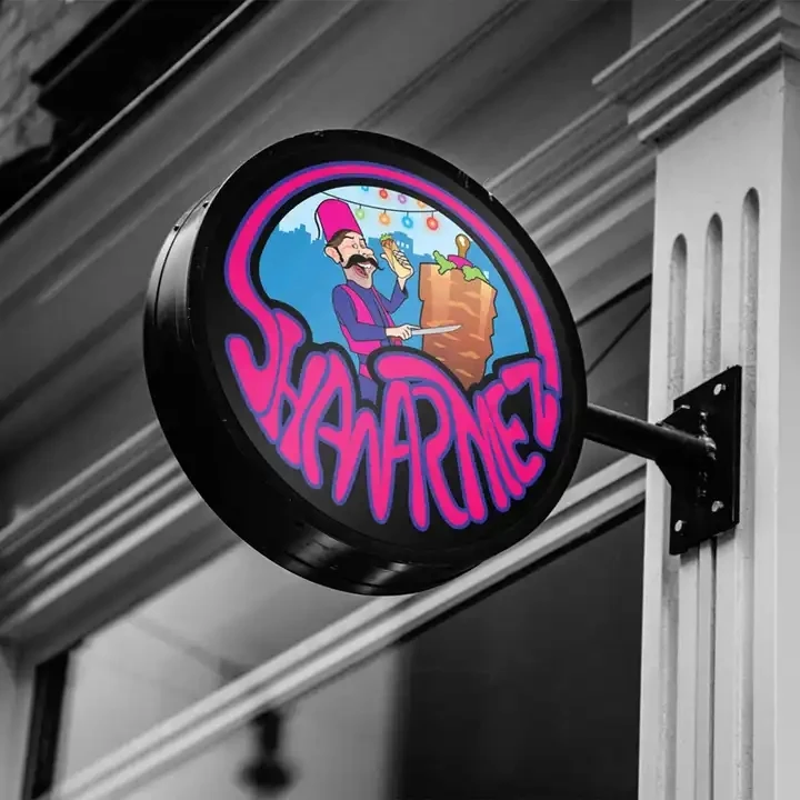 Wall mount rotating sign Led plastic 50cm double side mould-projection famous beer pub signage light box