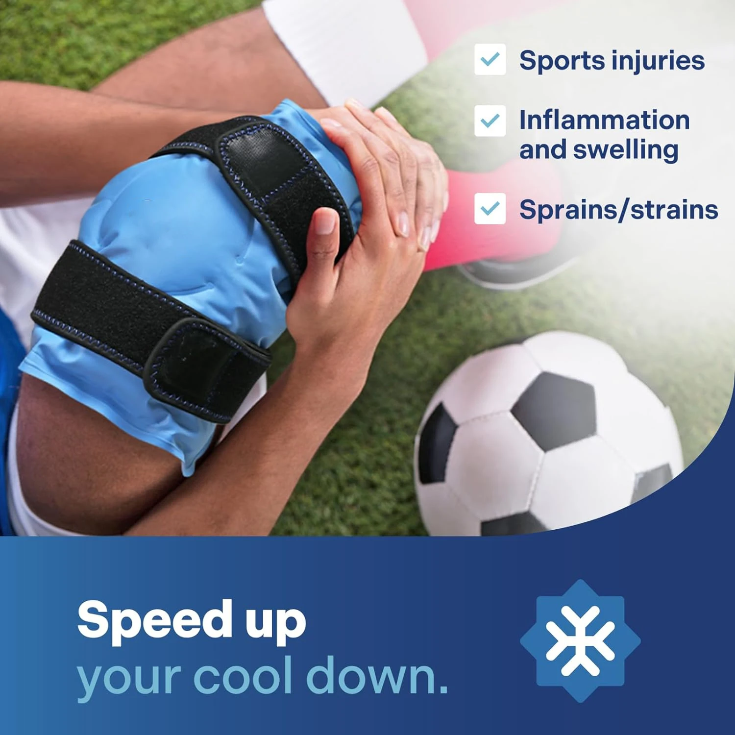 Knee ice packs wrap the entire knee after surgery, large ice packs are used to relieve knee pain, and reusable ice packs