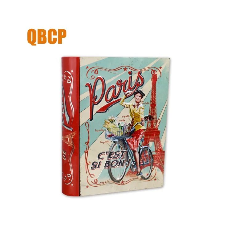 
Customized book shaped gift metal tin box 