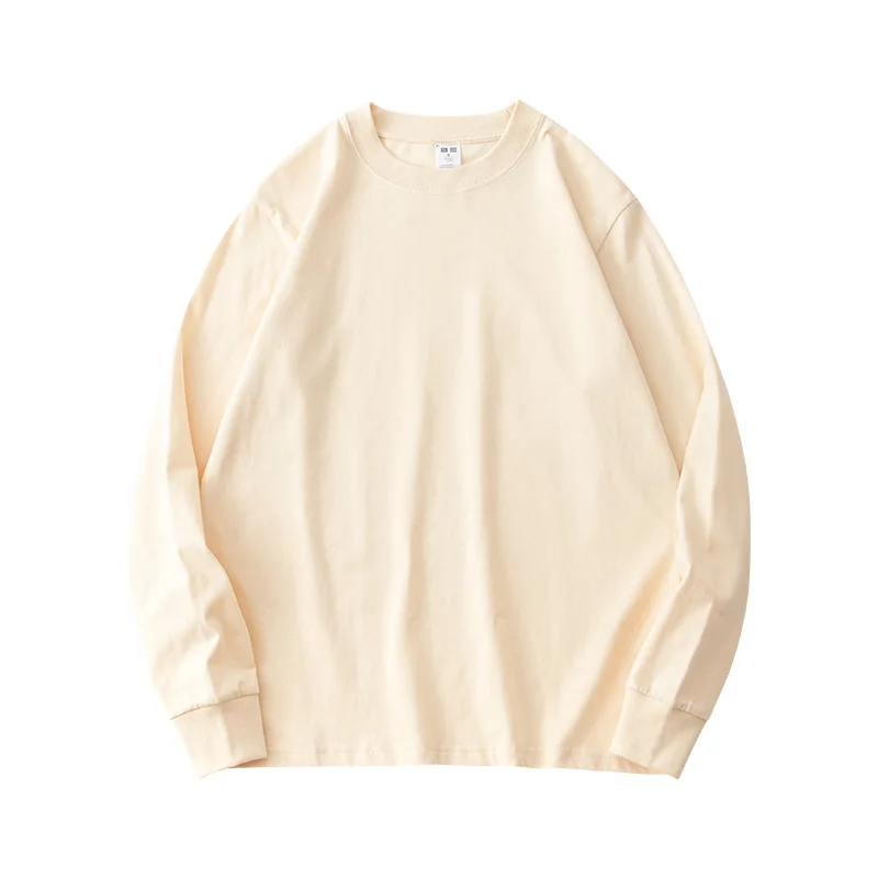 Autumn Winter New Arrival  220g 100% Cotton Plain Woman Sweatshirts Loose Fashion Pullover Plush  Women Crew Neck Sweatshirt