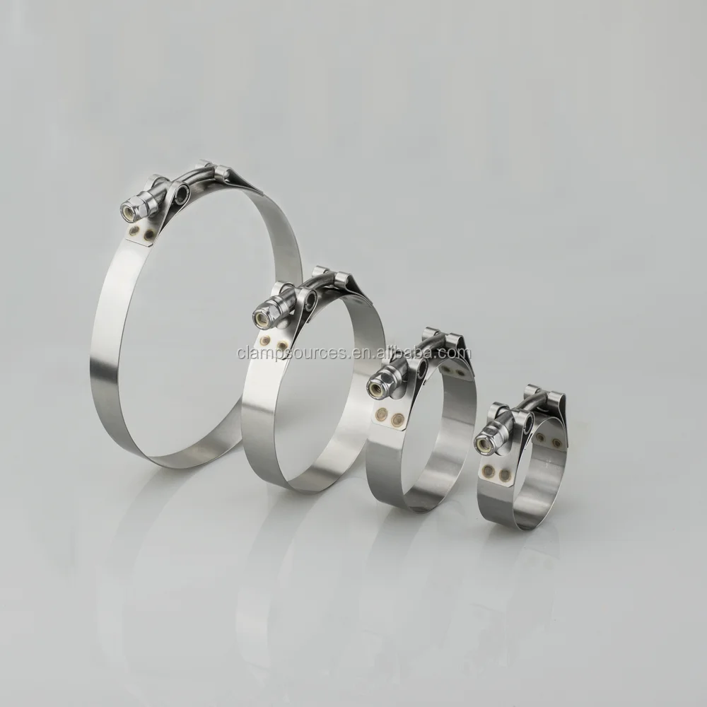 Heavy-Duty AccuSeal Band Clamps SS304 t-bolt with 19mm Band Width Lock-Nut Bolts Clamps