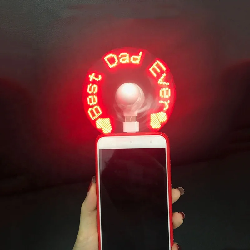 Новое поступление лучший подарок на день рождения Пользовательский логотип usb светодиодные сообщения телефон USB мини вентилятор для iPhone android