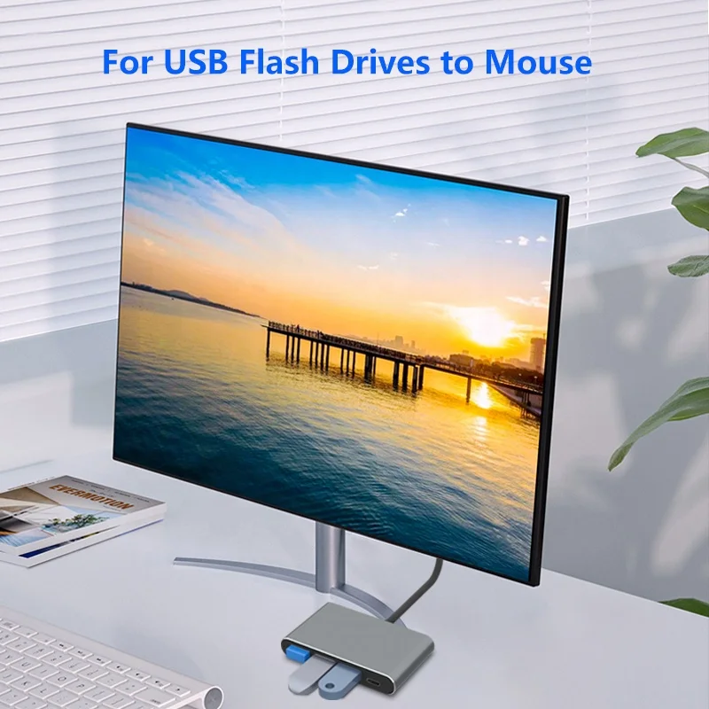 
4-Port USB-C 3.0 Ultra Slim PD Data Transfer Adapter Converter USB C To USB Hub 