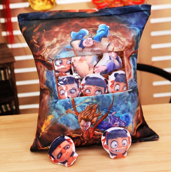 Plush Pillow Cushion Cute Pillow Rabbit Stuffed Animal with Mini Kitty Cat Doll Pig Doll Plush Doll Creative Toy Gift