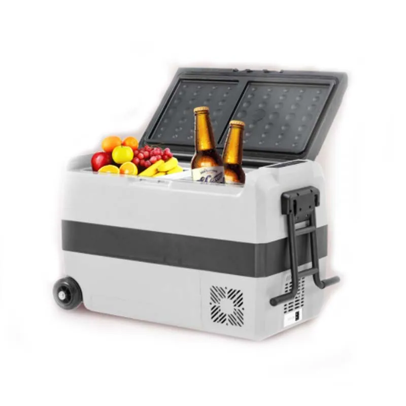 Battery powered solar fridge 36L with wheels camping freezer car cooler