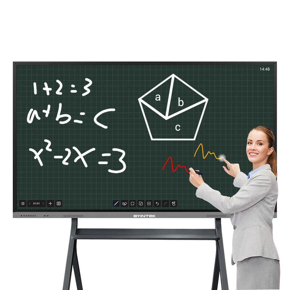 Byintek Hope65 55 65 75 86 98 100 inch 4k interactive smart board interactive touch screen board Android system white board