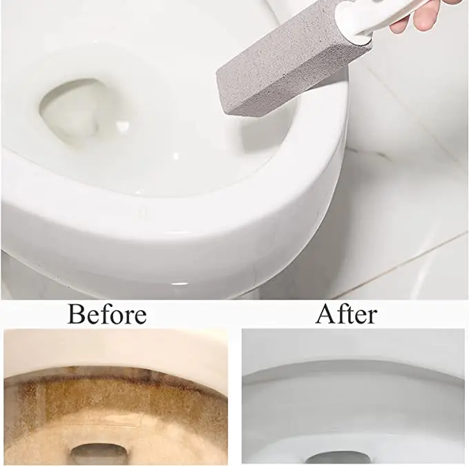 Щетка-пемза для чистки туалета, жесткий инструмент для удаления накипи с кольцом для воды, с ручкой