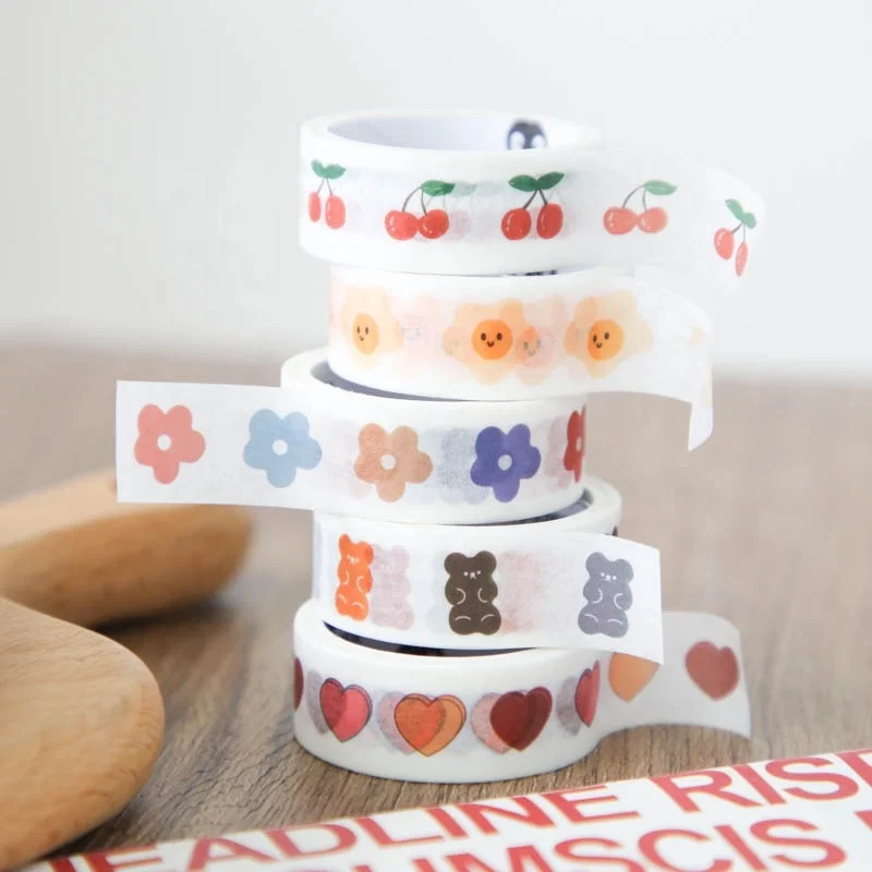 Westar Wholesale Custom Printed Personalized Design Kawaii Cute Japanese Masking Paper Tape Set Decoration Washi Tape