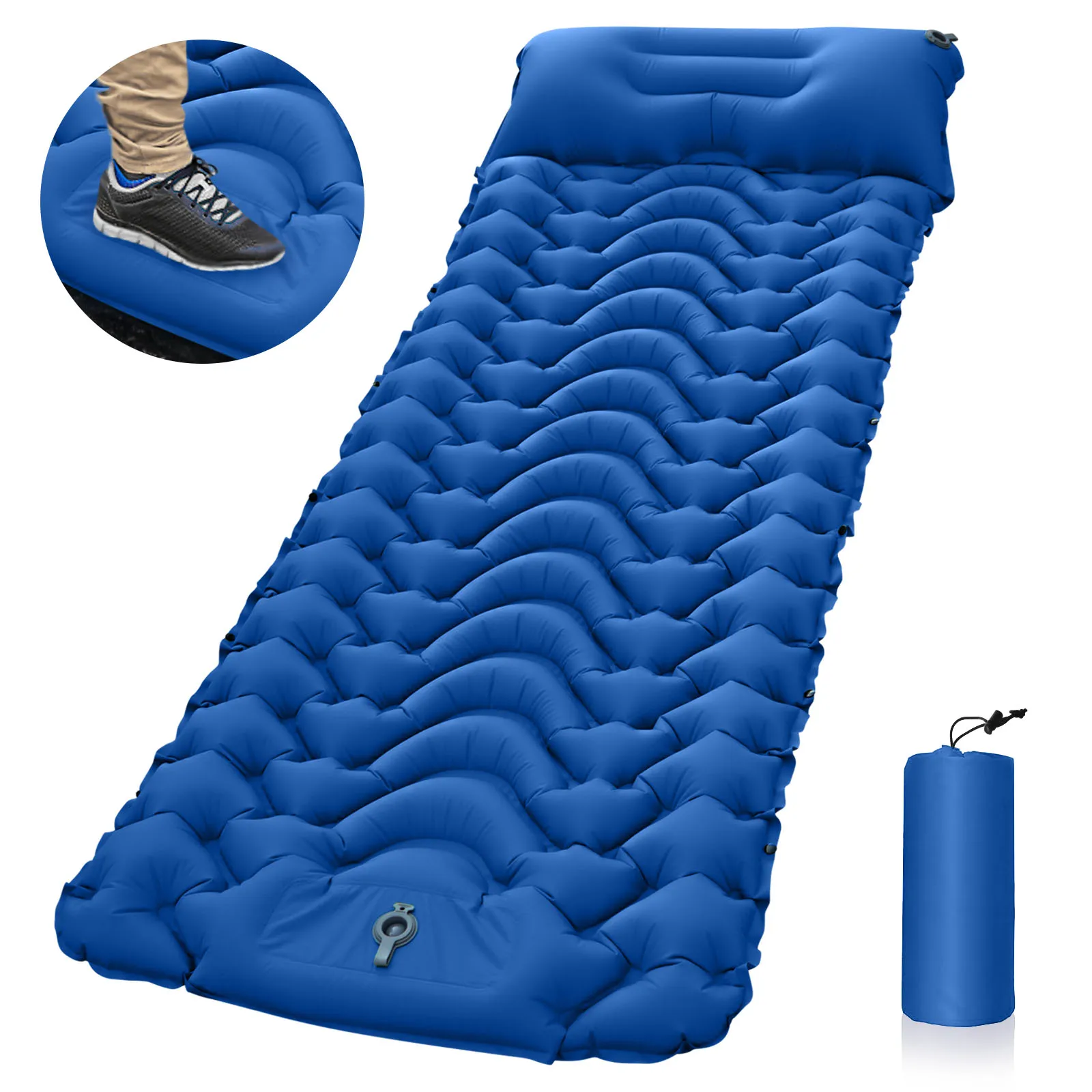 Wholesale Customized Logo Built-in Pump Inflatable Airbed Mattress Air Bed Cushion for Camping