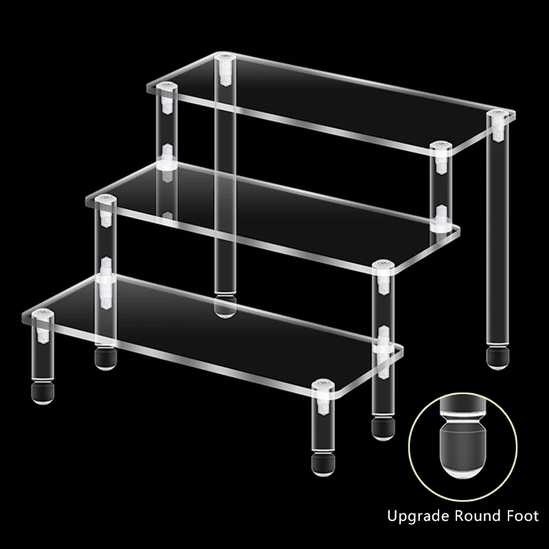 Acrylic Transparent Display Rack Accessories Toys Models Stand Up 4/5 Layer Acrylic Stand Up With Round Foot