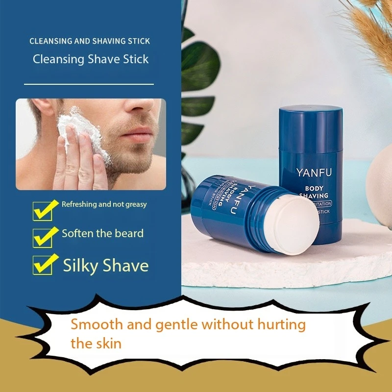 Men Foaming Facial Cleansing Shave Sticks Hair Beard Solid Soap Shaving Wholesale Shave Soap Foam Beard Stick Shaving Cream