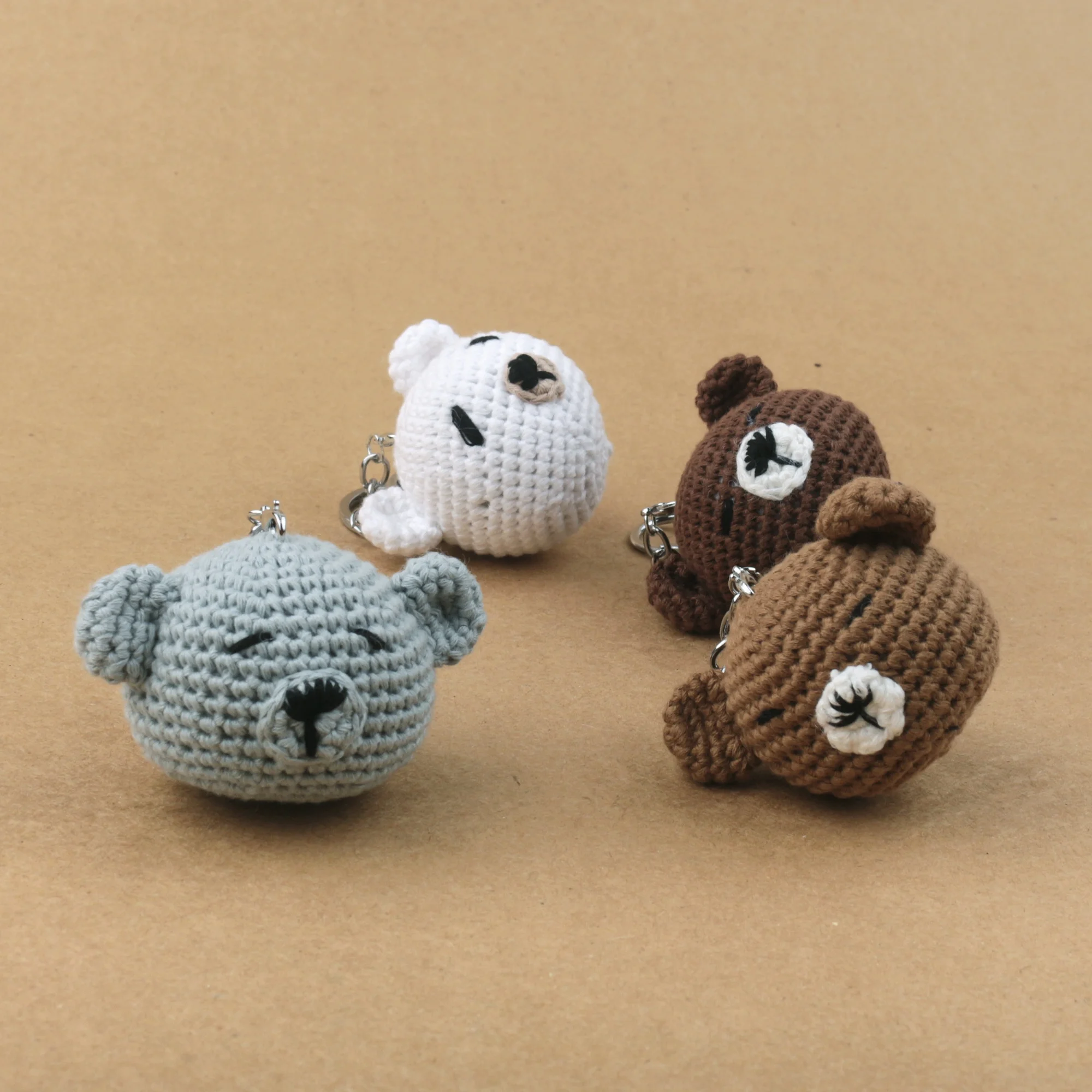 Plush Knitted Mini Bear Key ring Crochet Bear Baby Toys Birth Gift