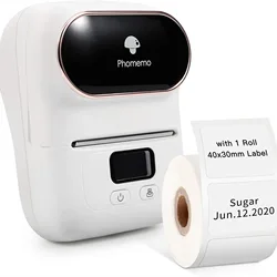 Phomemo M110 Mini Portable Thermal Label Printer Multi-function Self-Adhesive Sticker Label Maker Machine for Office Clothes Tag