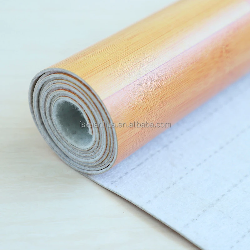Factory felt back anti-slip vinyl floor sheet roll waterproof linoleum flooring rolls pvc vinyl felt pvc wood flooring mats
