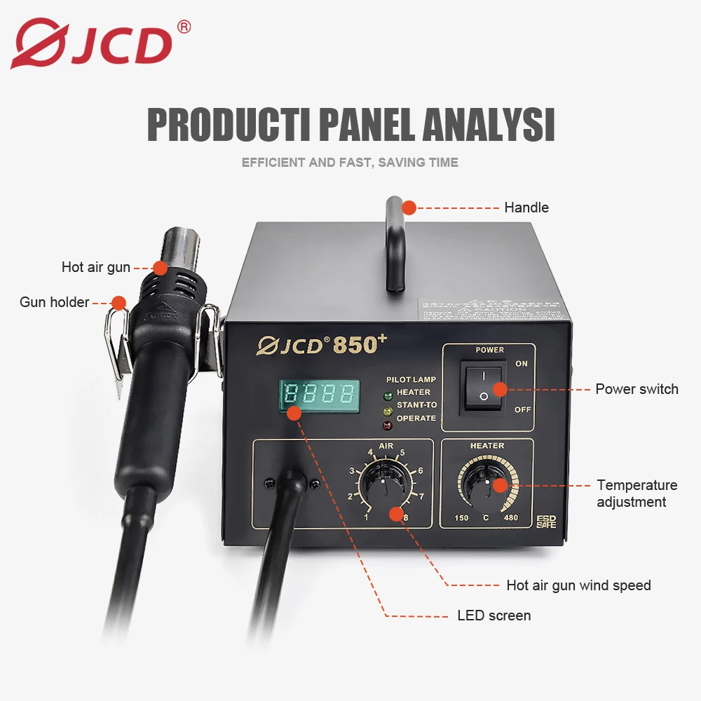 JCD850 + 600 Вт переделочная станция со светодиодным дисплеем горячего воздуха паяльная BGA