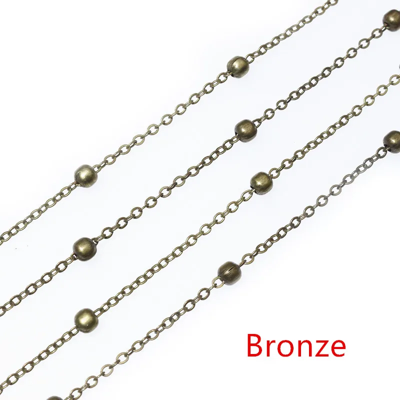 5 Meters/lot 3.5mm Ball Chains Bronze Gold Silver Color Handmade Necklace Bracelet DIY Jewelry Making Findings Accessories