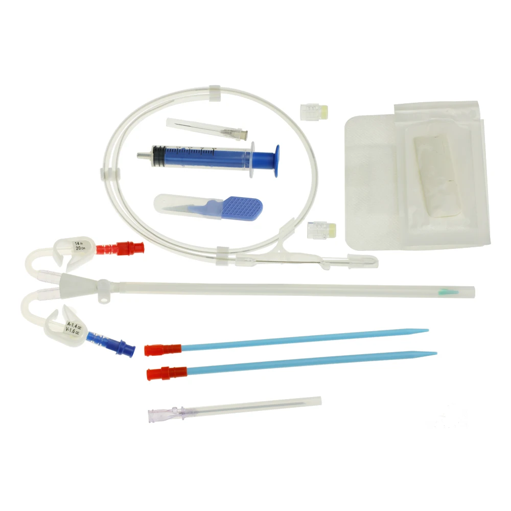 
China Supplier Dual Lumen HC Catheter Set 6.5Fr Double lumen Long Term Hemodialysis Catheter sterile hemodialysis catheter kit 