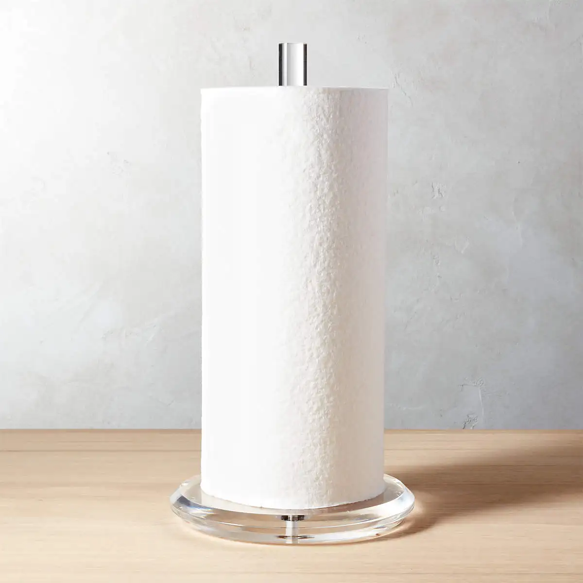 Modern Innovations Countertop Paper Towels Roll Dispenser Stand Clear Acrylic Paper Towel Holder for Kitchen Bathroom