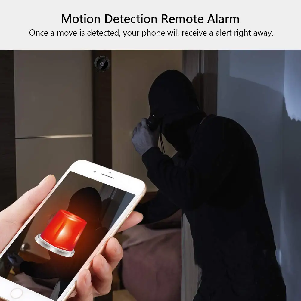Full 1080P Audio Night Version Motion Sensor Support SD Card for iPhone Android Detection Nanny Surveillance Cam