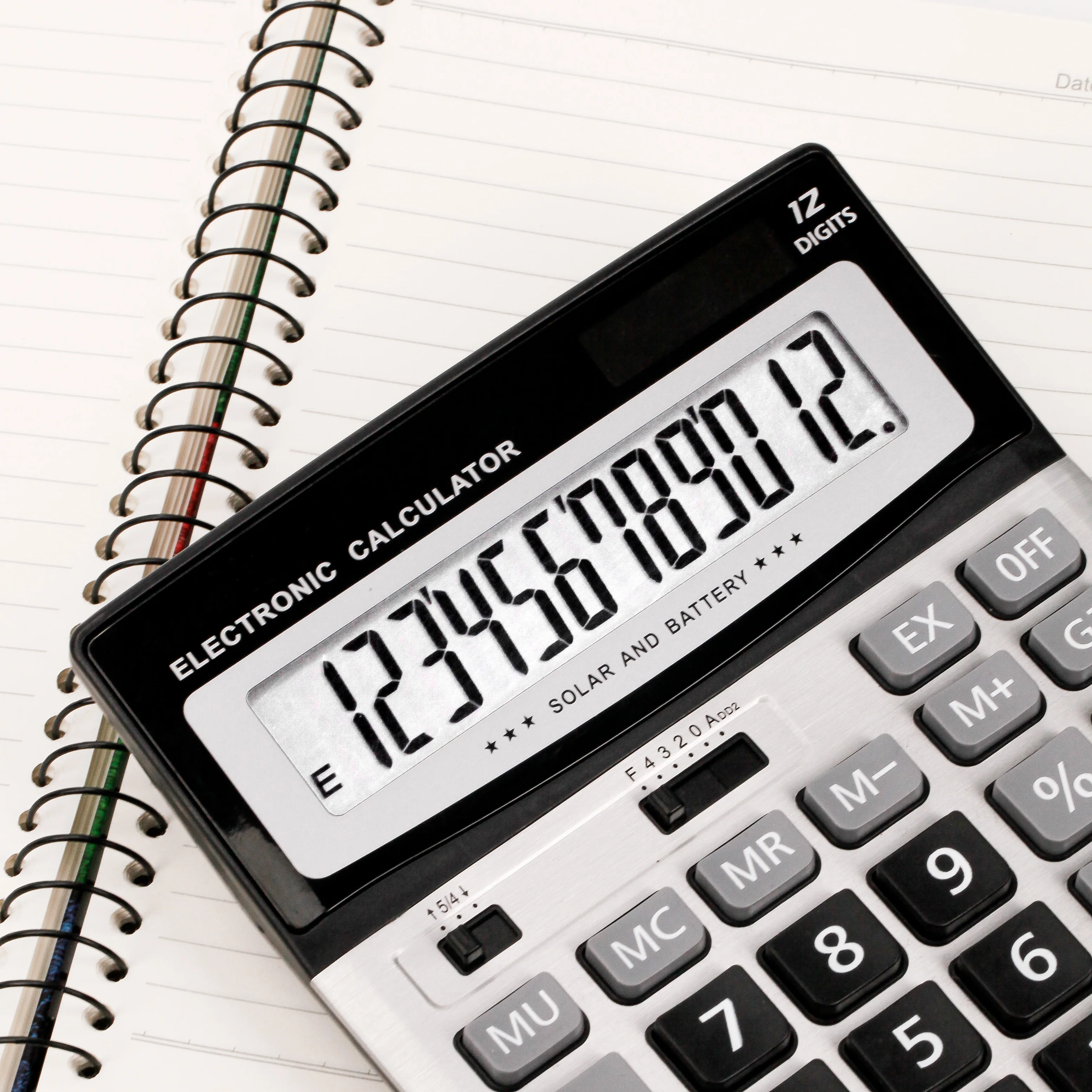 12 Digit Double Power Office Special Cheap Dual Power Solar Custom Cute Calculator Student Large Electronic Dual Calculator