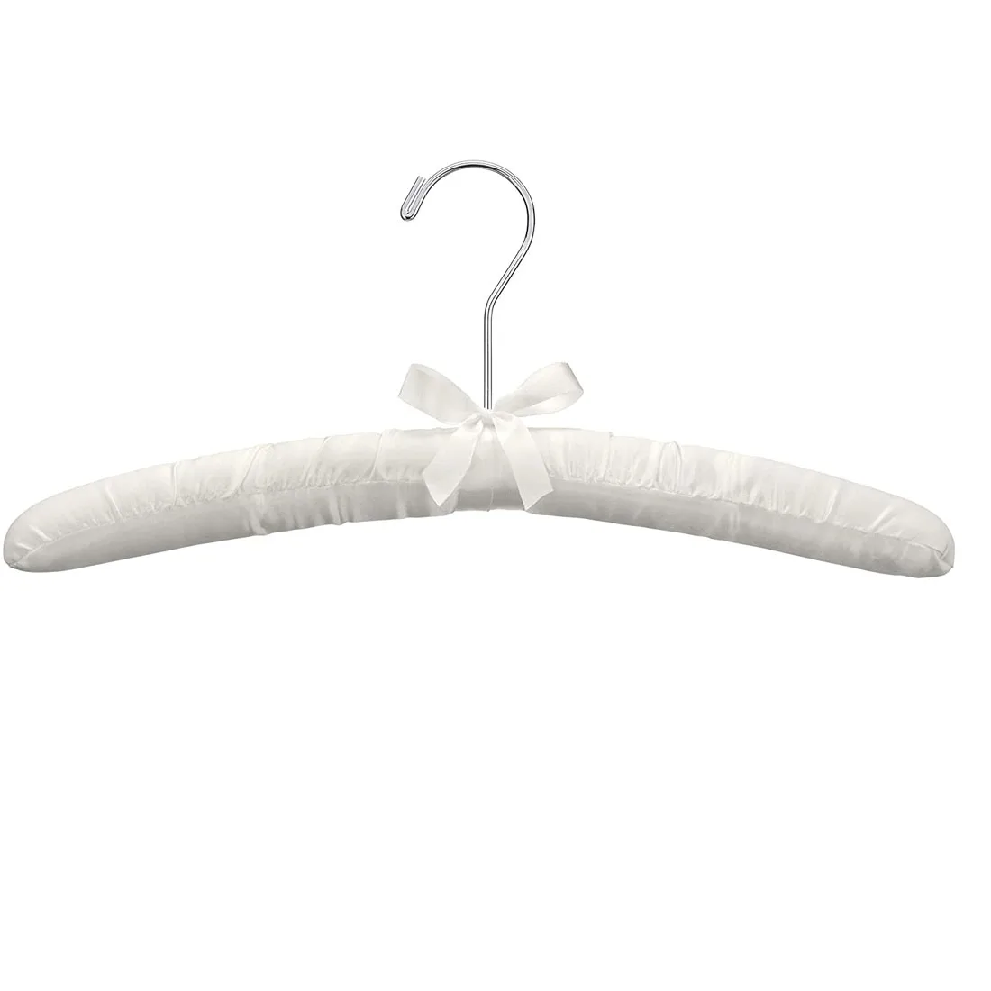 Wedding Gown Bridesmaid Cover Fabric Satin Padded Wood Hanger With Rotating