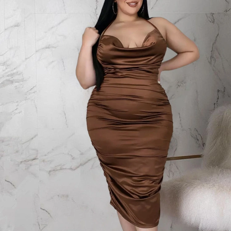 Wholesale women plus size big size sexy clothing fall polka dot elegant party classy dresses plus size