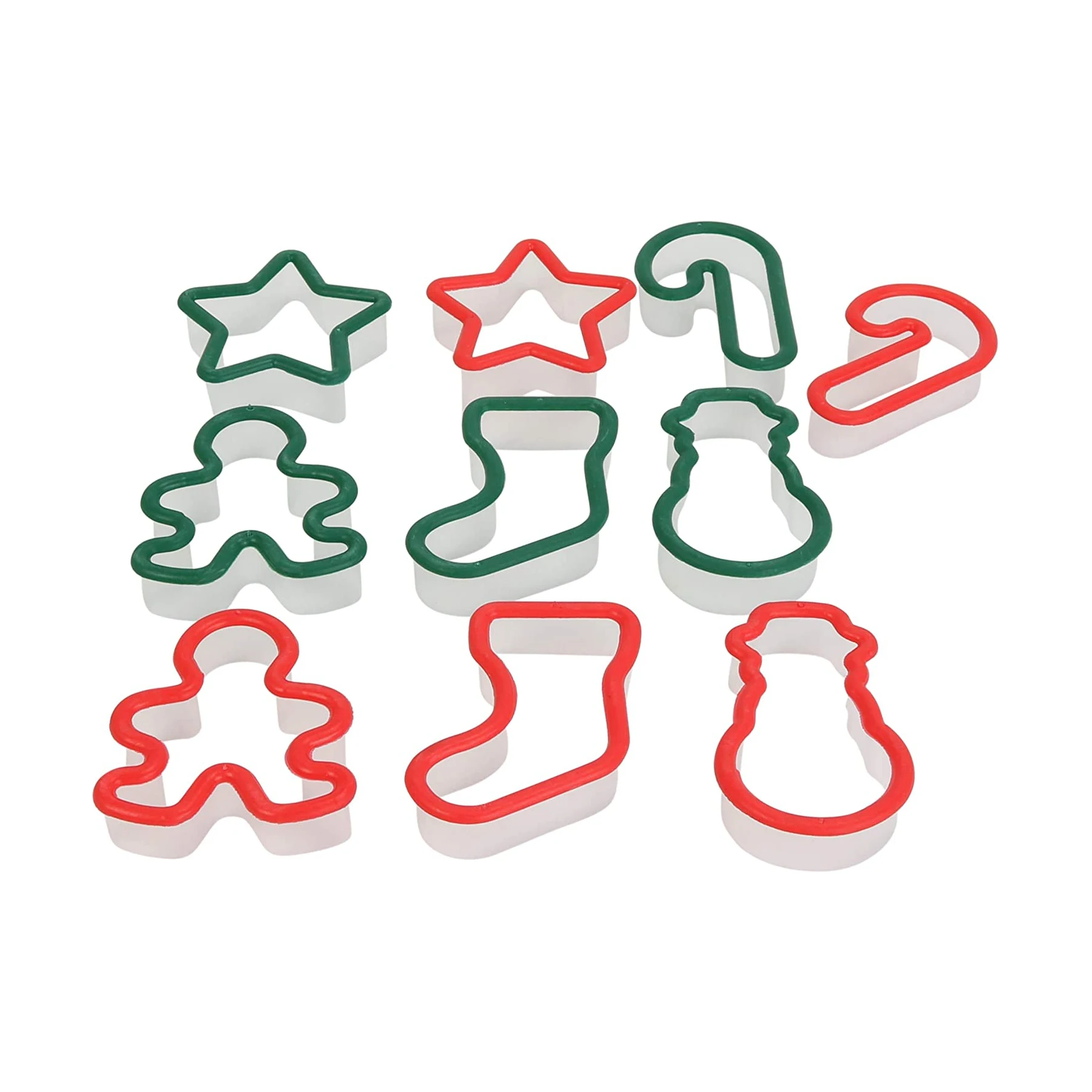 Set Of 10 Double sided stainless steel cookie mold holiday biscuit cutter gingerbread man cartoon christmas cookie cutter