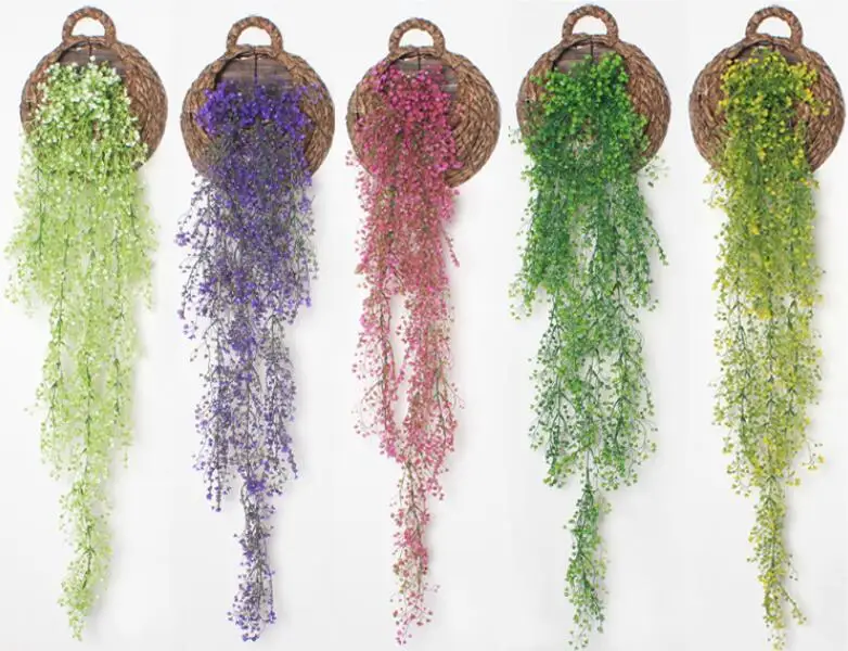 120CM Long Vines Greenery Garland Willow Leaves Hanging Artificial Ivy  Wedding Party Garden Wall Decoration