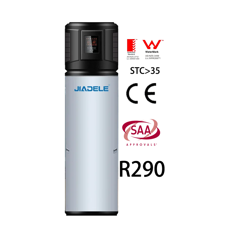 JIADELE 300L All in One Domestic High Temperature Hot Water Heat Pump Water Heater R290 Heat Pump All in One