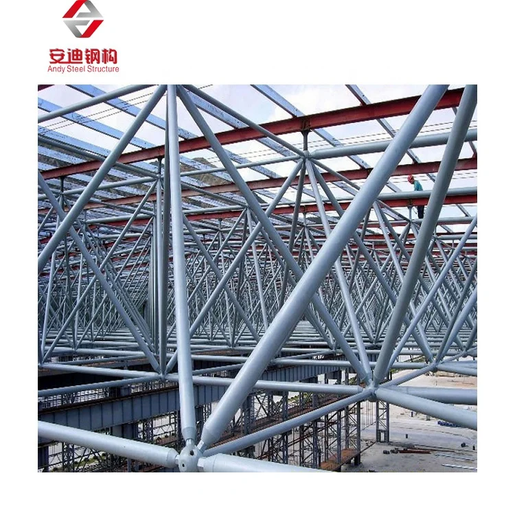 China Flat Space Frame Construction Roofing Prefab Flat Space Frame Steel Structure Building Roof Structural Steel Fabrication