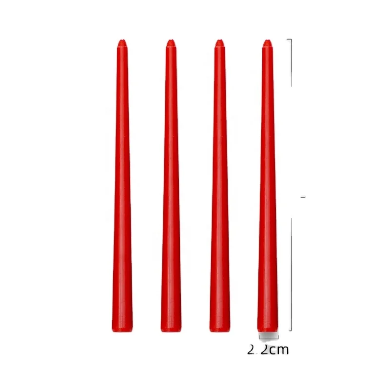 Wholesale 12 Inch 10 Hour Burn Time Unscented Smokeless And Drippless Colored Taper Candles