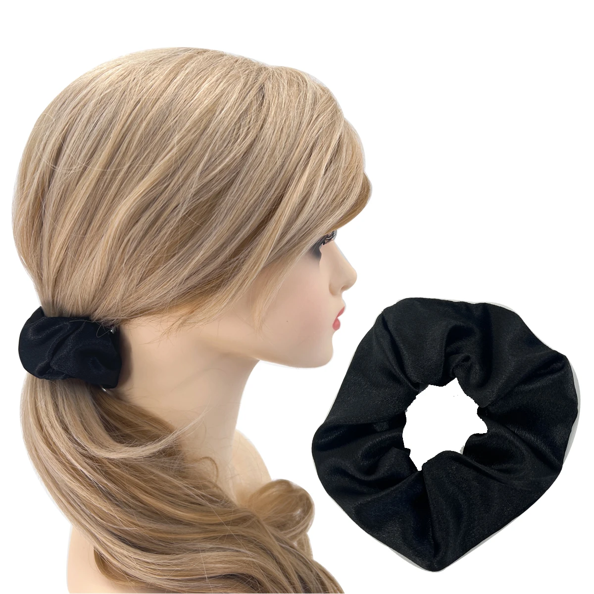 2022 wholesale female high quality satin hair ties scrunchies hair ring