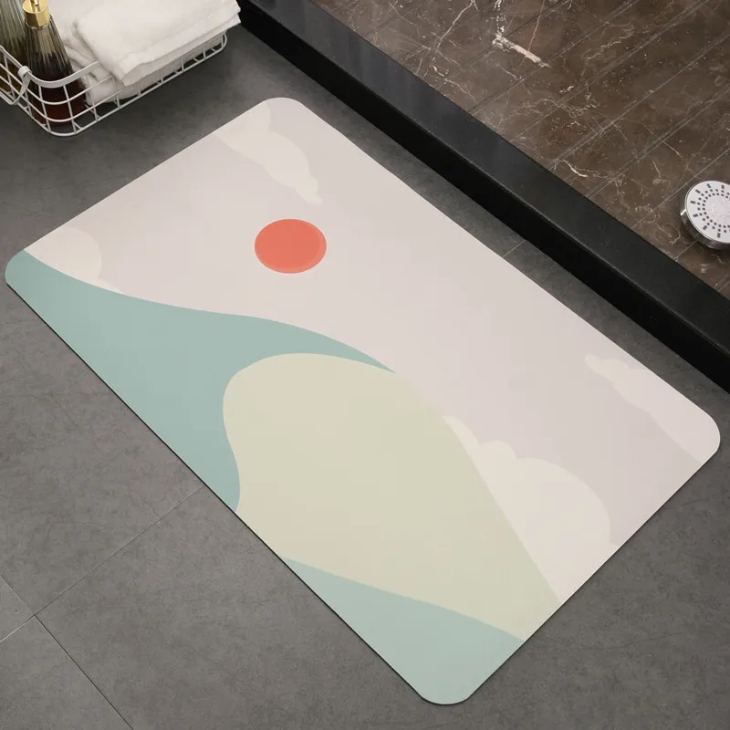 Diatom mud mat bathroom non-slip household toilet foot mat water absorption soilproof mat
