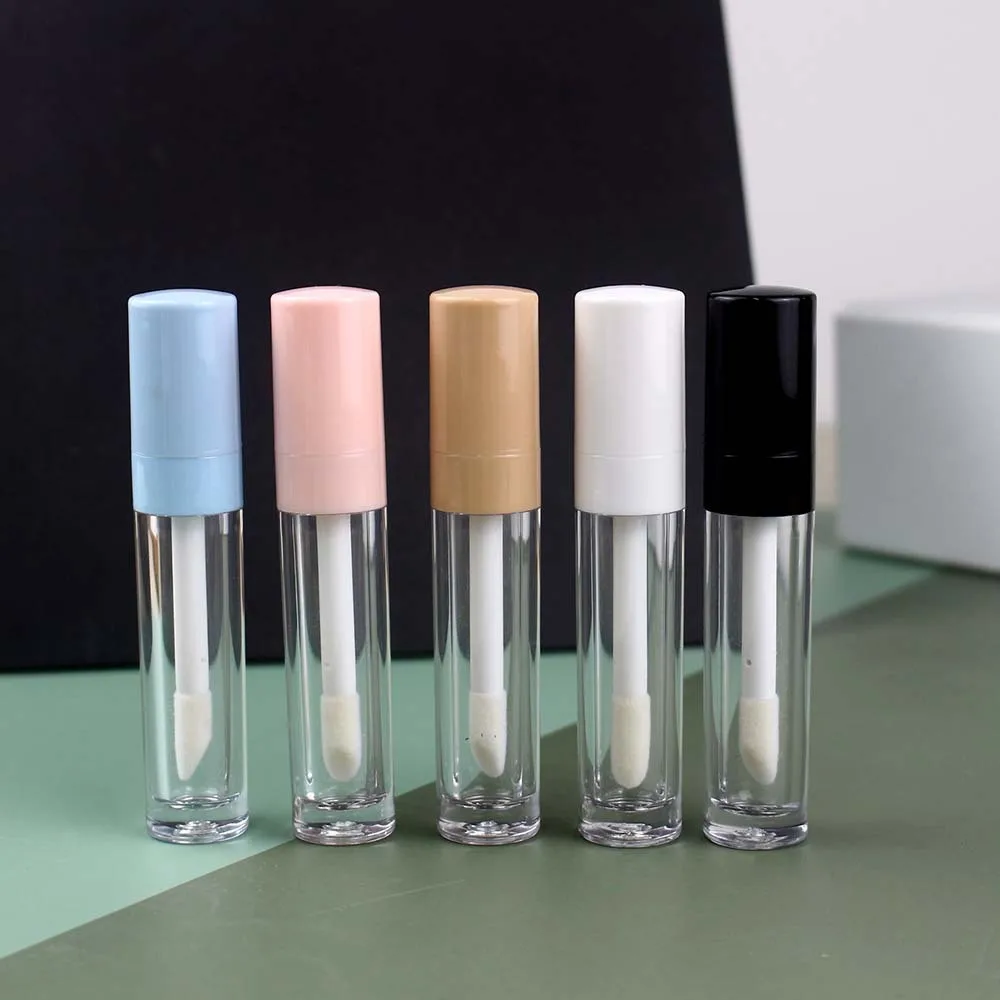 Clear cosmetic cute candy shape lip gloss containers round lipstick tube 8ml