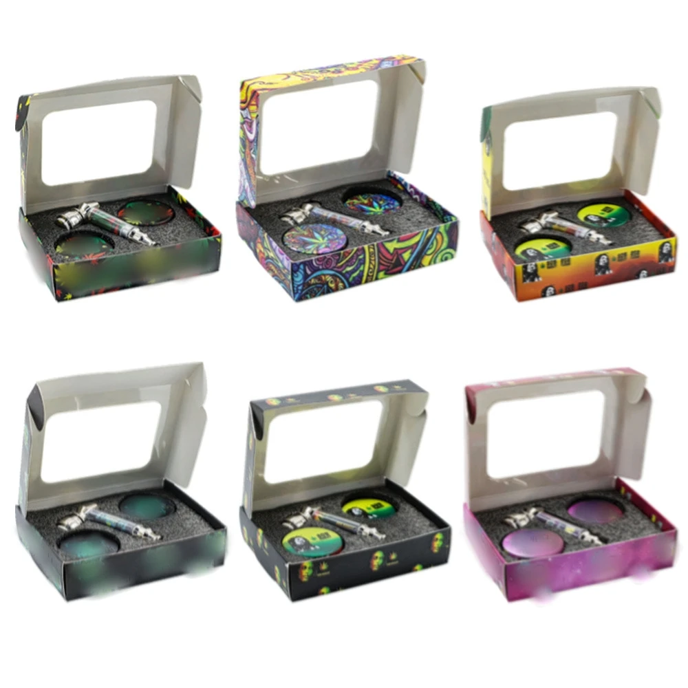 Hintcan HOT Selling Mini weed grinder set smoking tools Portable Metal herb grinder 4 layer with smoke pipe Wholesale