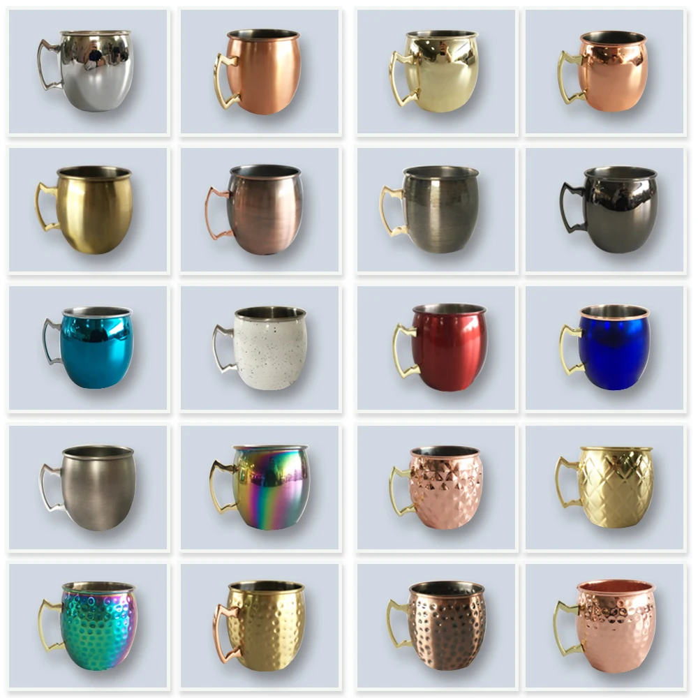 High quality manufacturer unique customized colors Moscow mule copper mug with straw and logo