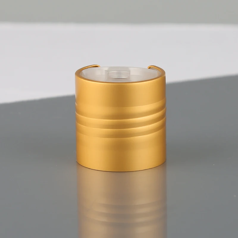 PP&Aluminum 24mm luxury silver disc top cap aluminum disc top cap with thread anti slip