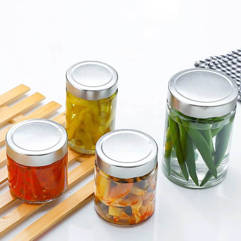 Ru Star Glass Food Container 50ml 500ml Clear Round Glass Food Container For Sauce Coffee Bean
