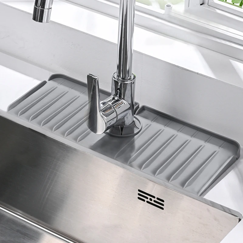 Wholesale Customized Silicone Deflector Under The Faucet Sink Water Splash Guard Faucet Splash Catcher Silicone Faucet Mat