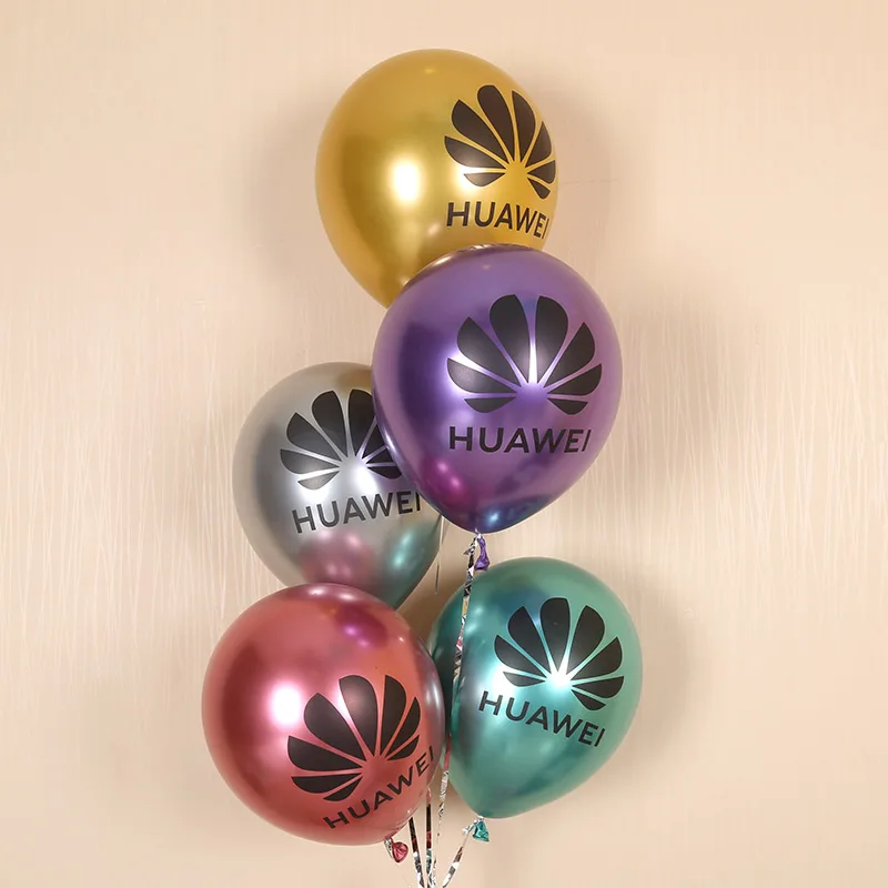 Kids Items 12Inch Children Custom Metal Advertising Inflatables Chrome Latex Balloon With Logo