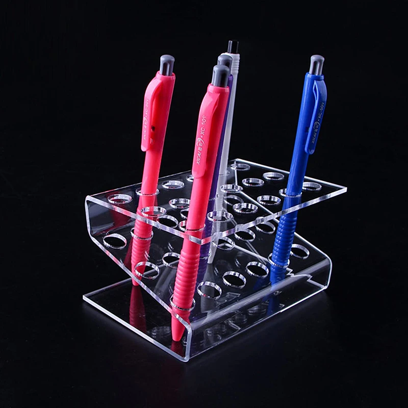 Clear Acrylic Paint Brush Holder Organizer 24-Slots Eyebrow Pencil Makeup Cosmetic Brush Desk Stand Display