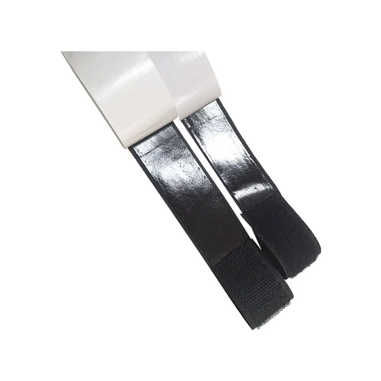 25mm Black White Adhesive Hook And Loop Back Glue Magic Tape Points