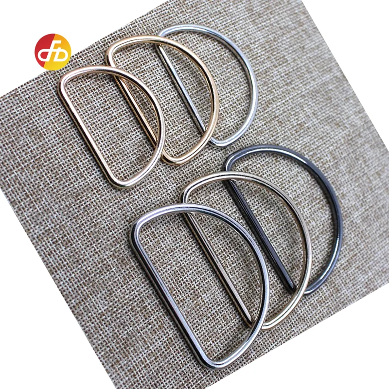 Zinc alloy gold color strong d ring single jacket welded d ring buckle for strap