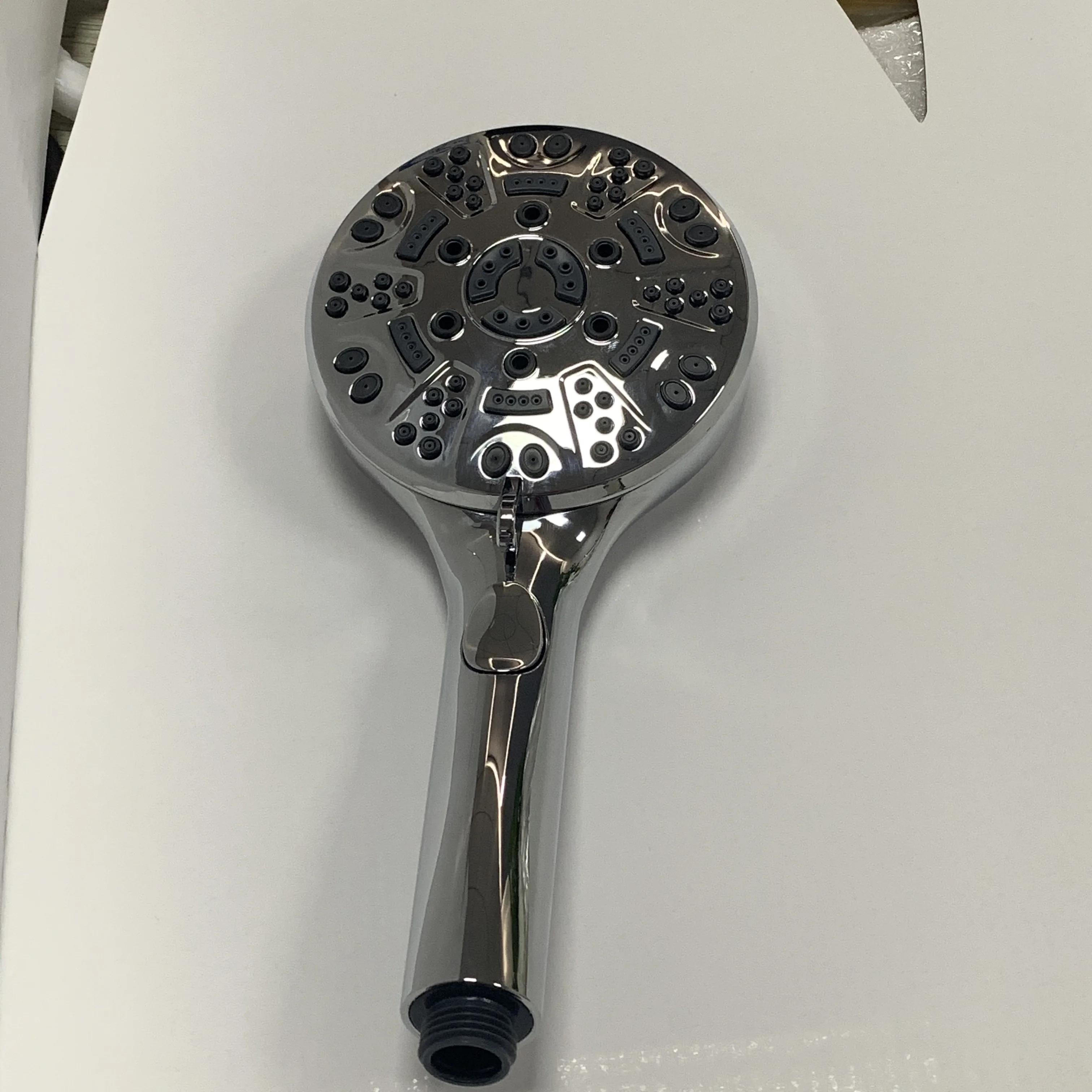 Amazon Hot Selling china supplier wholesale abs chrome bathroom accessory push button robin 8 Functions Handheld Shower Head Set