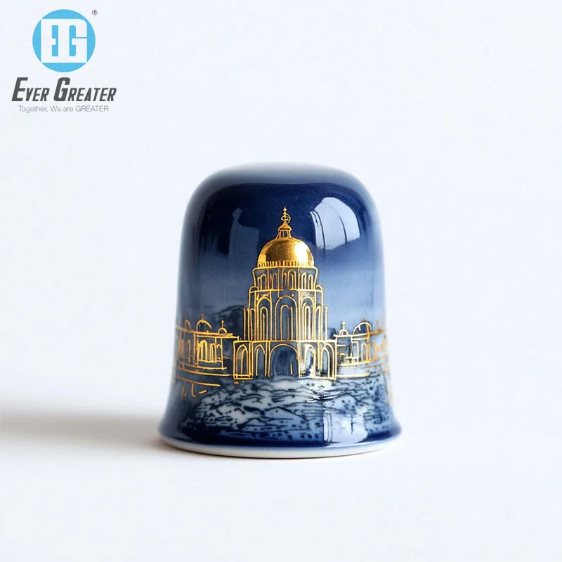 Ceramic thimbles custom production wholesale city souvenir thimbles