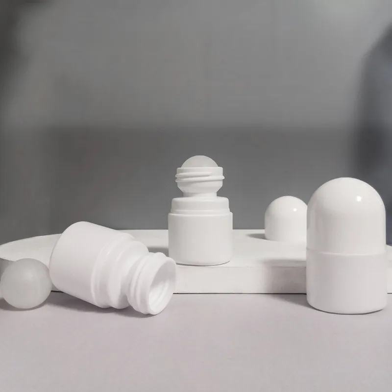 wholesale 30ml white PE plastic Roller ball  bottle deodorant perfume roll on bottle With PP Ball suppliers customized factory